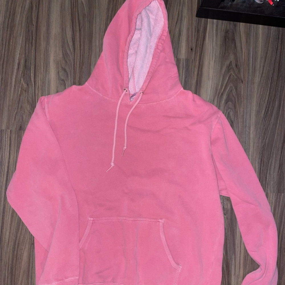 Pink baggy hoodie.